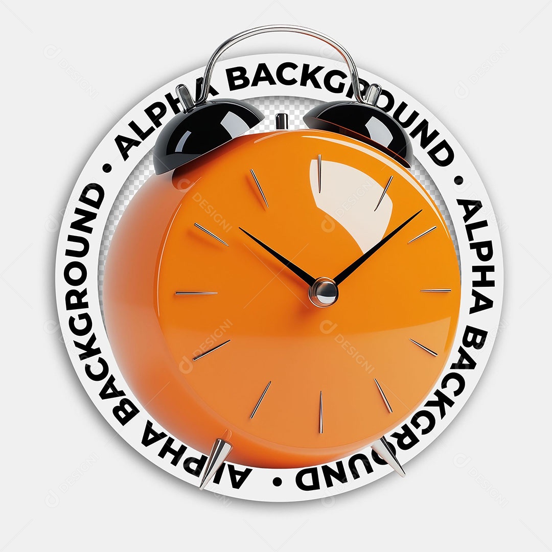 Relógio Despertador Elemento 3D Para Composição PSD