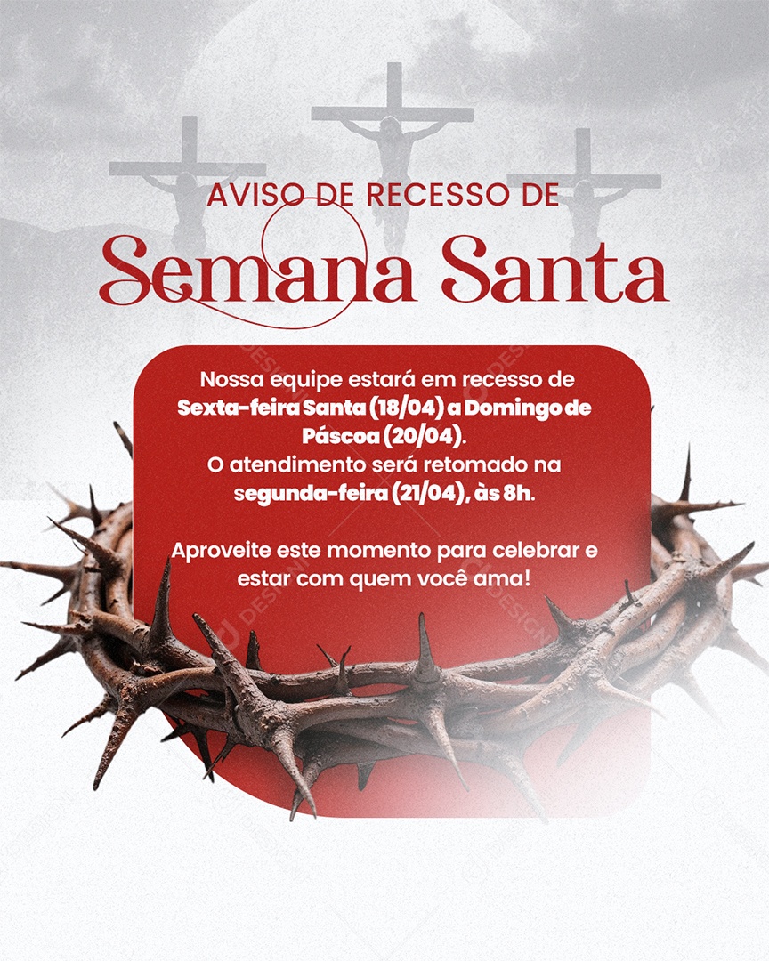 Semana Santa 13 de Abril Social Media PSD Editável