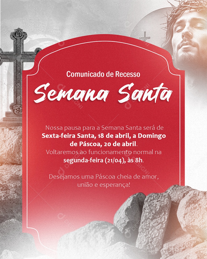 Semana Santa 13 de Abril Social Media PSD Editável