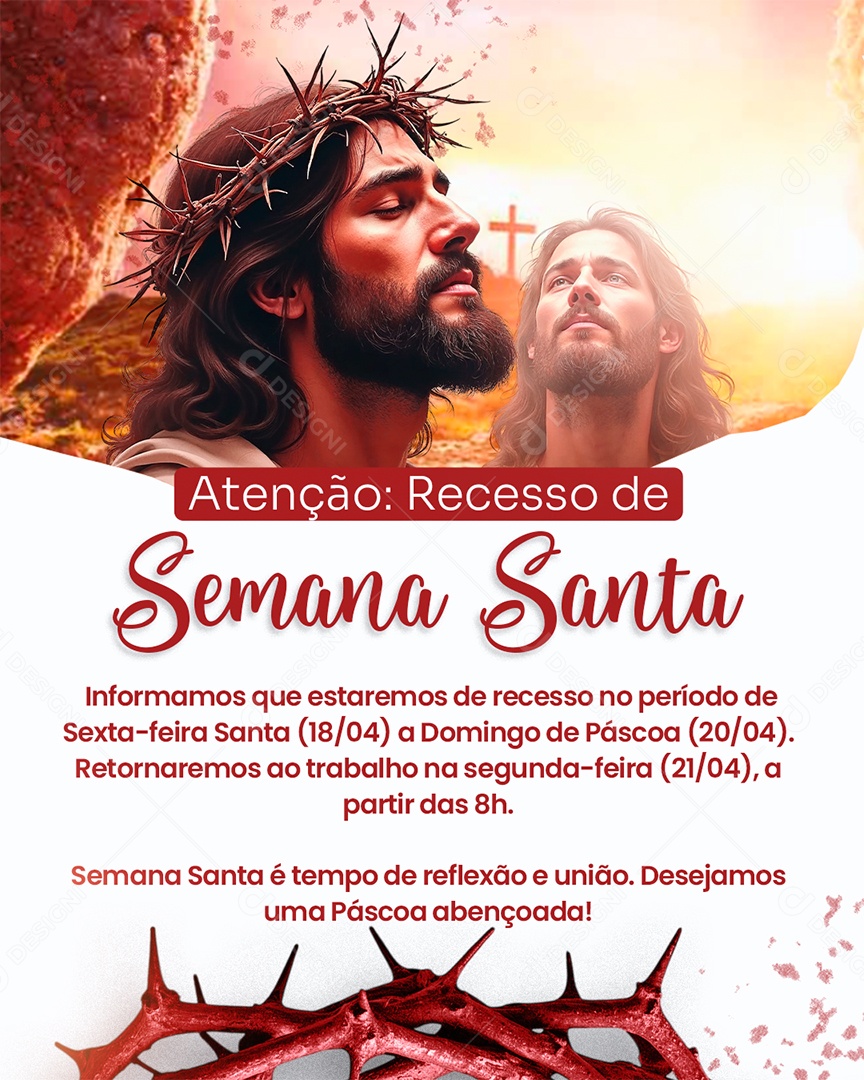 Semana Santa 13 de Abril Social Media PSD Editável