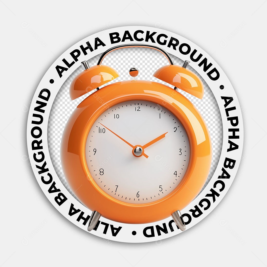 Relógio Despertador Elemento 3D Para Composição PSD