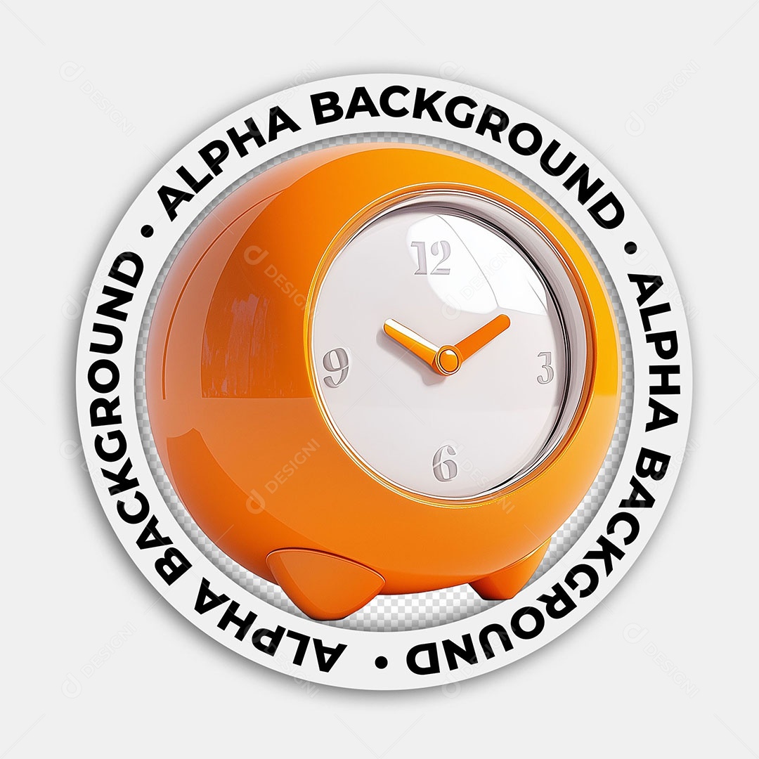 Relógio Despertador Elemento 3D Para Composição PSD