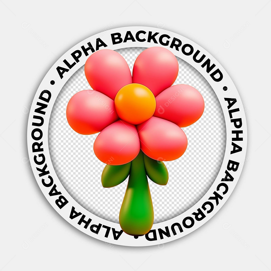 Elemento 3D Flor Para Composição PSD