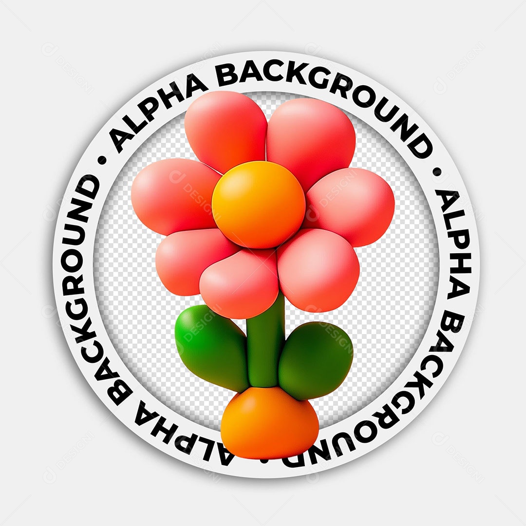 Elemento 3D Flor Para Composição PSD