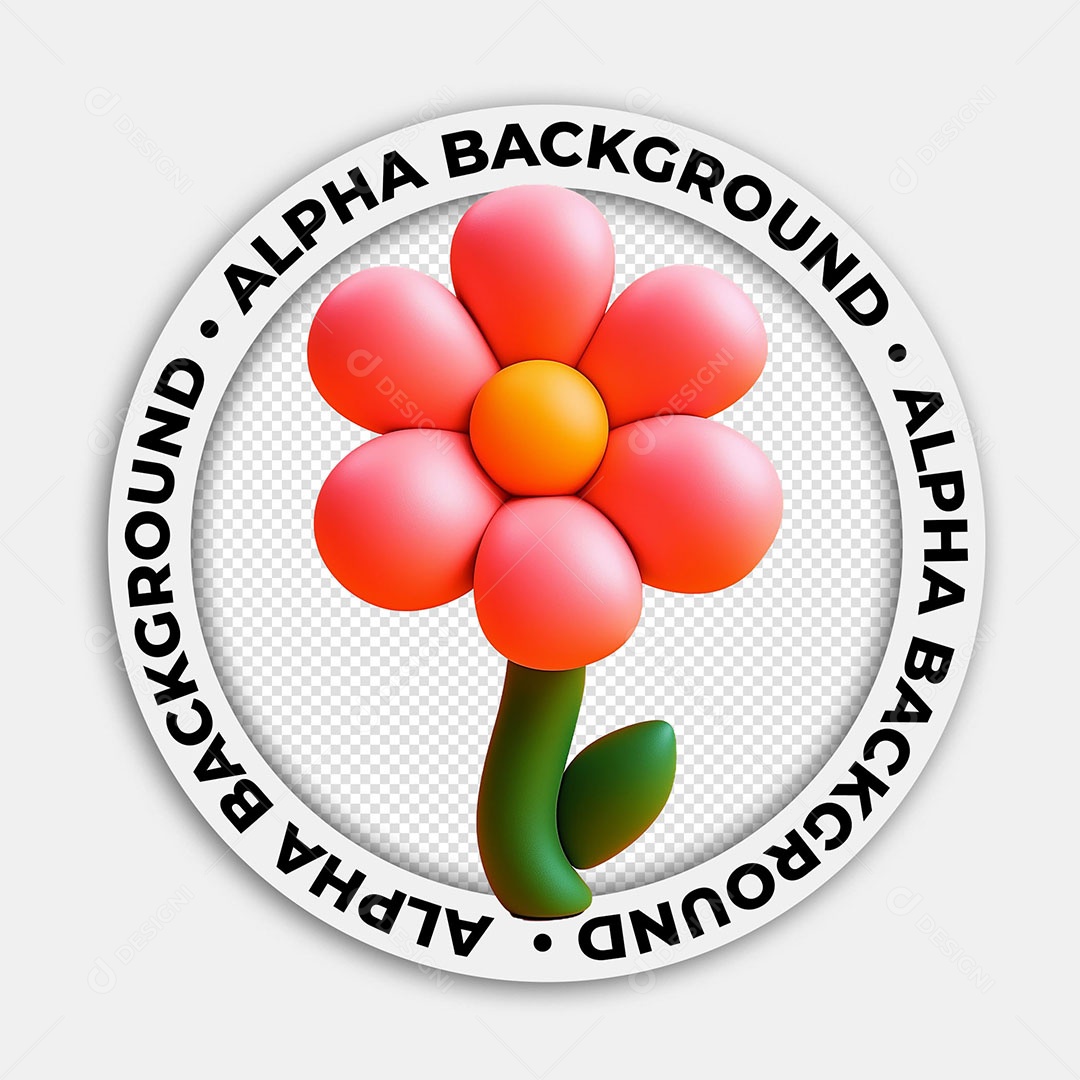 Elemento 3D Flor Para Composição PSD