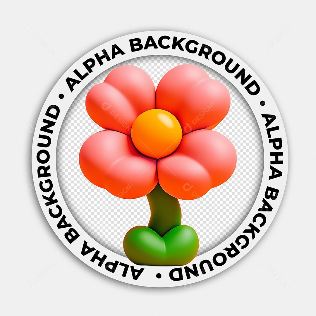 Elemento 3D Flor Para Composição PSD
