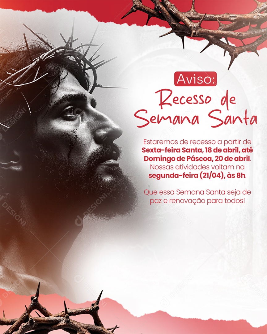 Semana Santa 13 de Abril Social Media PSD Editável