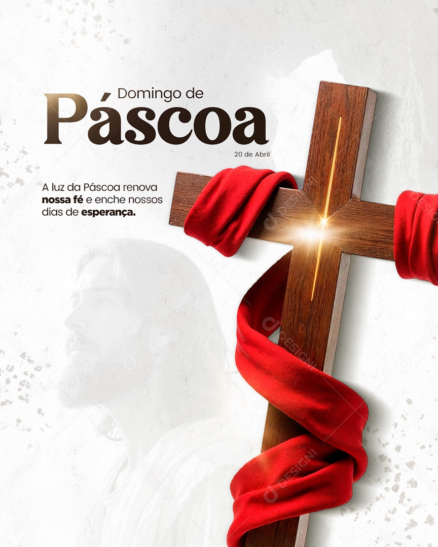 Domingo de Páscoa 20 de Abril Social Media PSD Editável