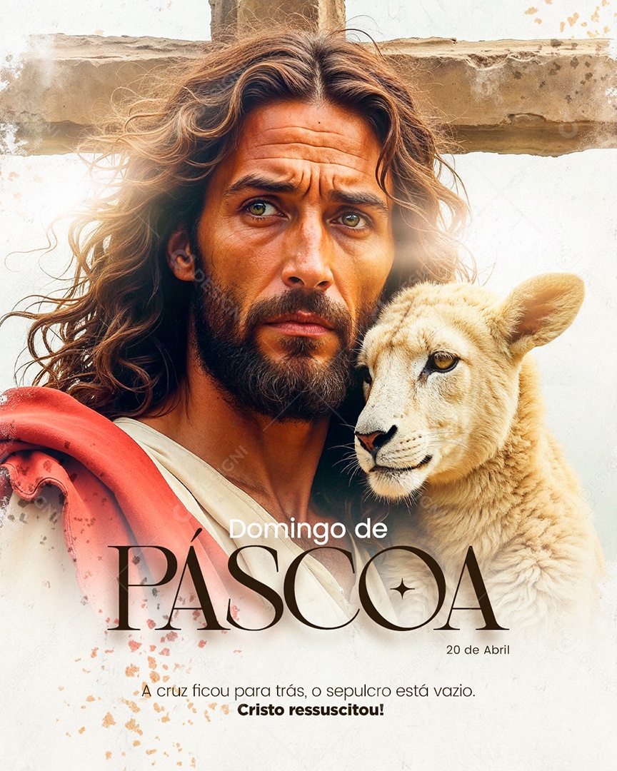Domingo de Páscoa 20 de Abril Social Media PSD Editável