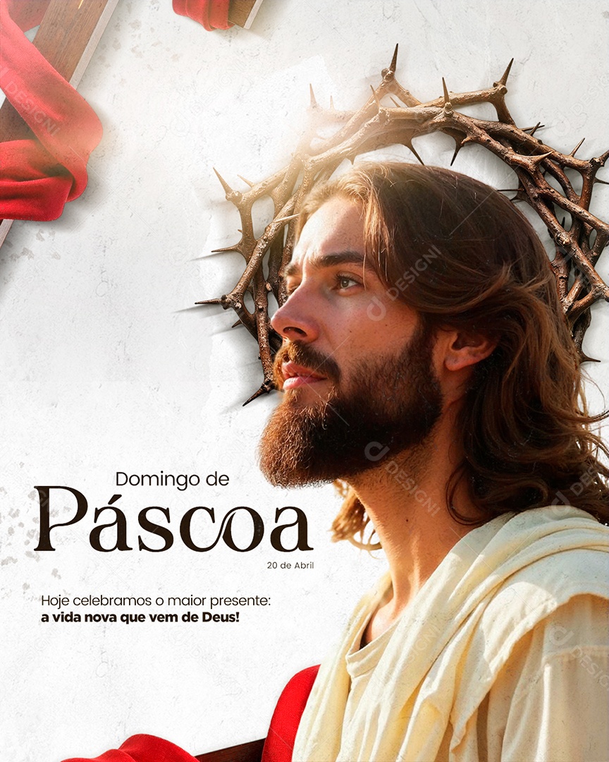 Domingo de Páscoa 20 de Abril Social Media PSD Editável
