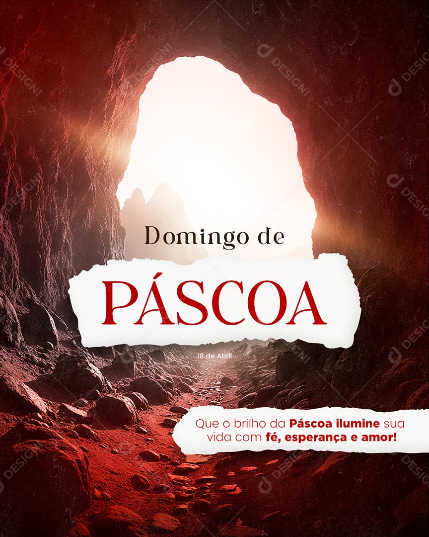 Domingo de Páscoa 20 de Abril Social Media PSD Editável