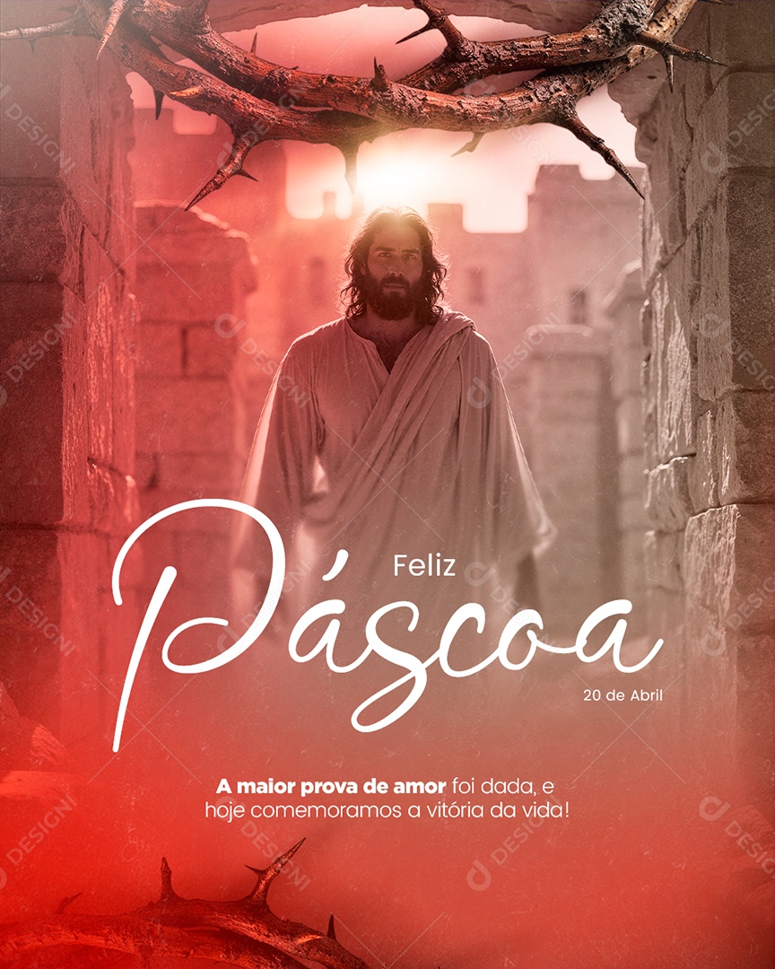 Feliz Páscoa 20 de Abril Social Media PSD Editável