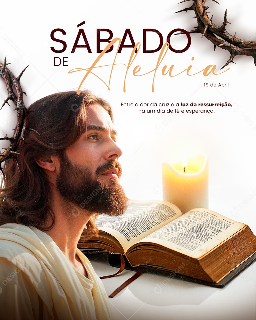 Sábado de Aleluia 19 de Abril Social Media PSD Editável
