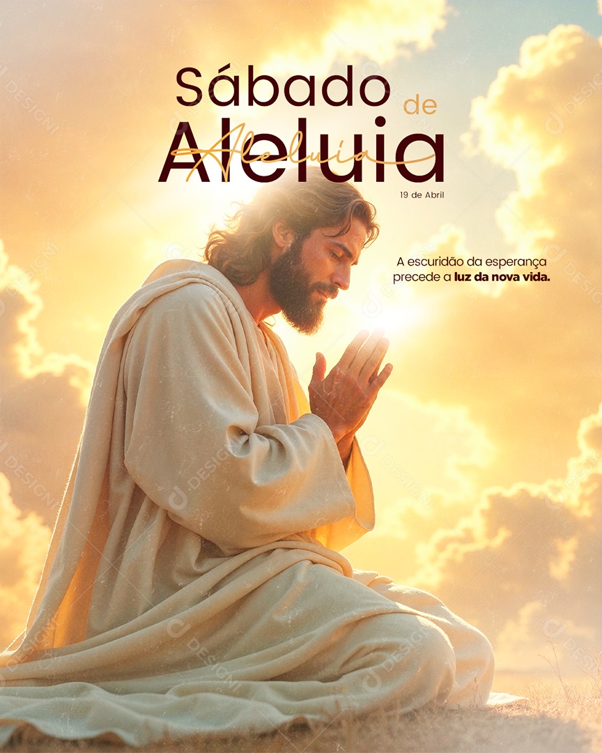 Sábado de Aleluia 19 de Abril Social Media PSD Editável