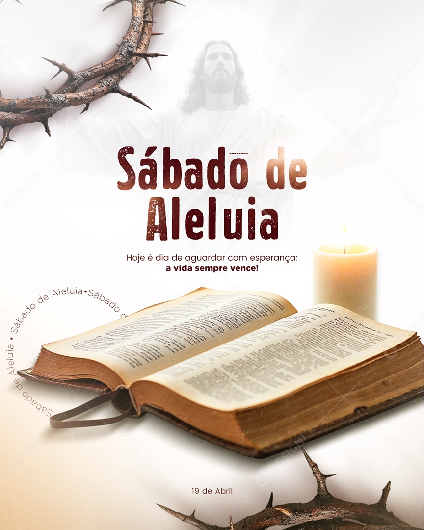 Sábado de Aleluia 19 de Abril Social Media PSD Editável