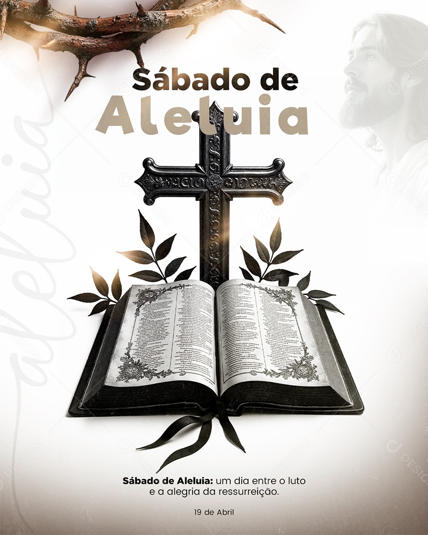 Sábado de Aleluia 19 de Abril Social Media PSD Editável