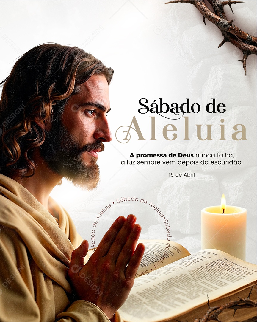 Sábado de Aleluia 19 de Abril Social Media PSD Editável