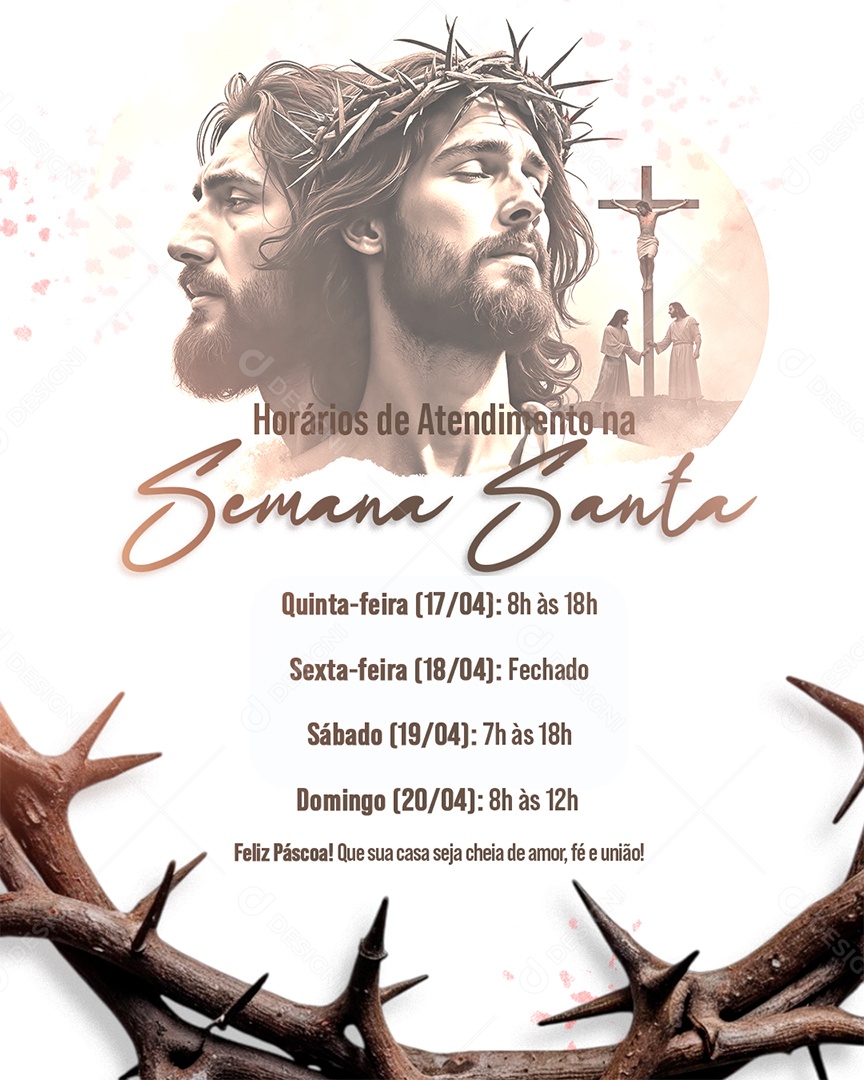 Semana Santa 13 de Abril Social Media PSD Editável