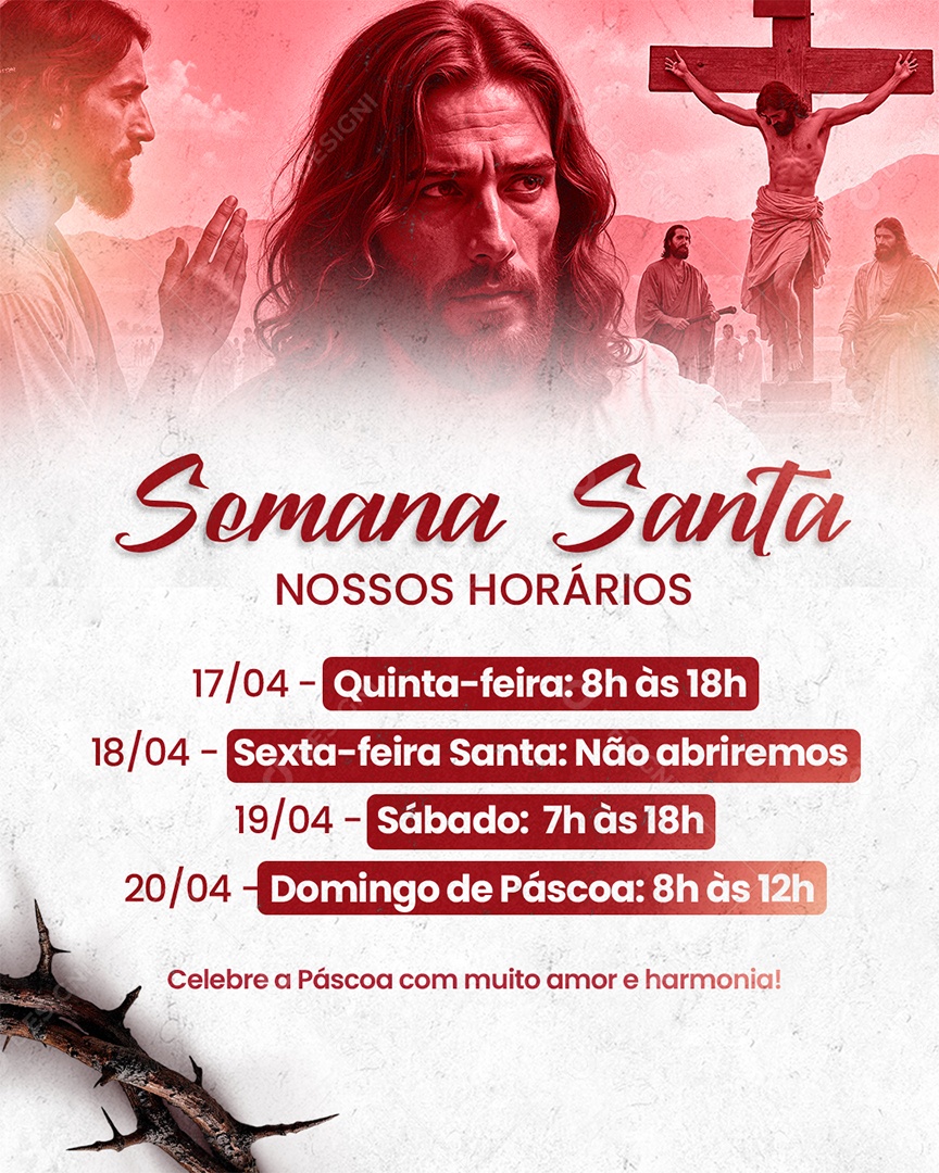 Semana Santa 13 de Abril Social Media PSD Editável