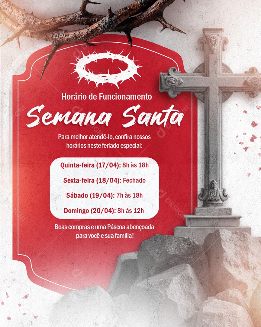Semana Santa 13 de Abril Social Media PSD Editável