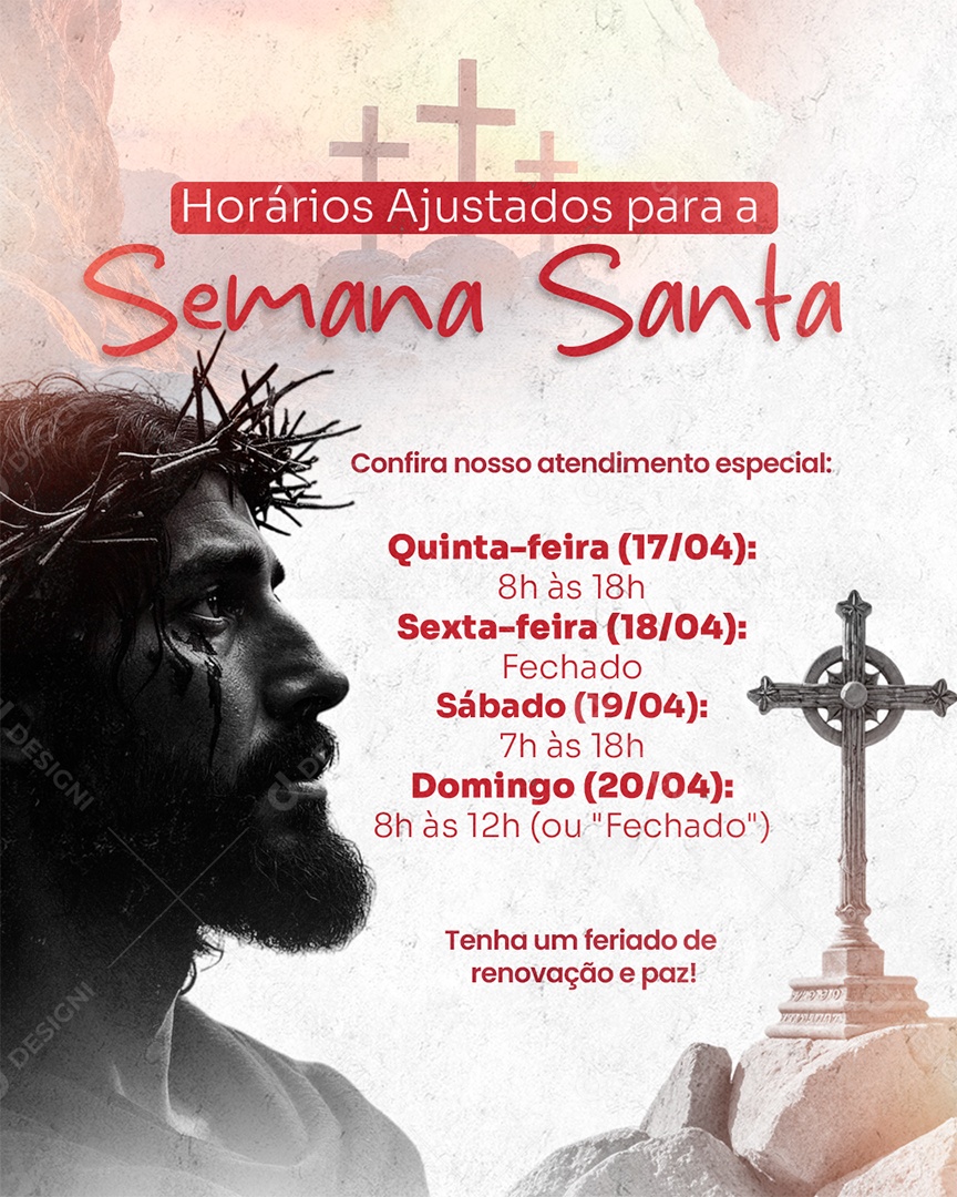 Semana Santa 13 de Abril Social Media PSD Editável
