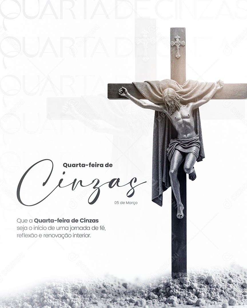 Quarta Feira de Cinzas Social Media PSD Editável