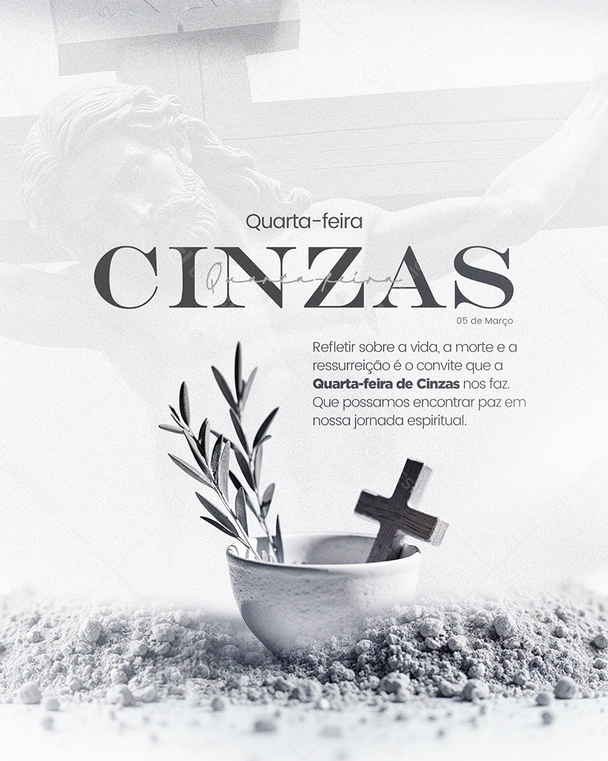 Quarta Feira de Cinzas Social Media PSD Editável