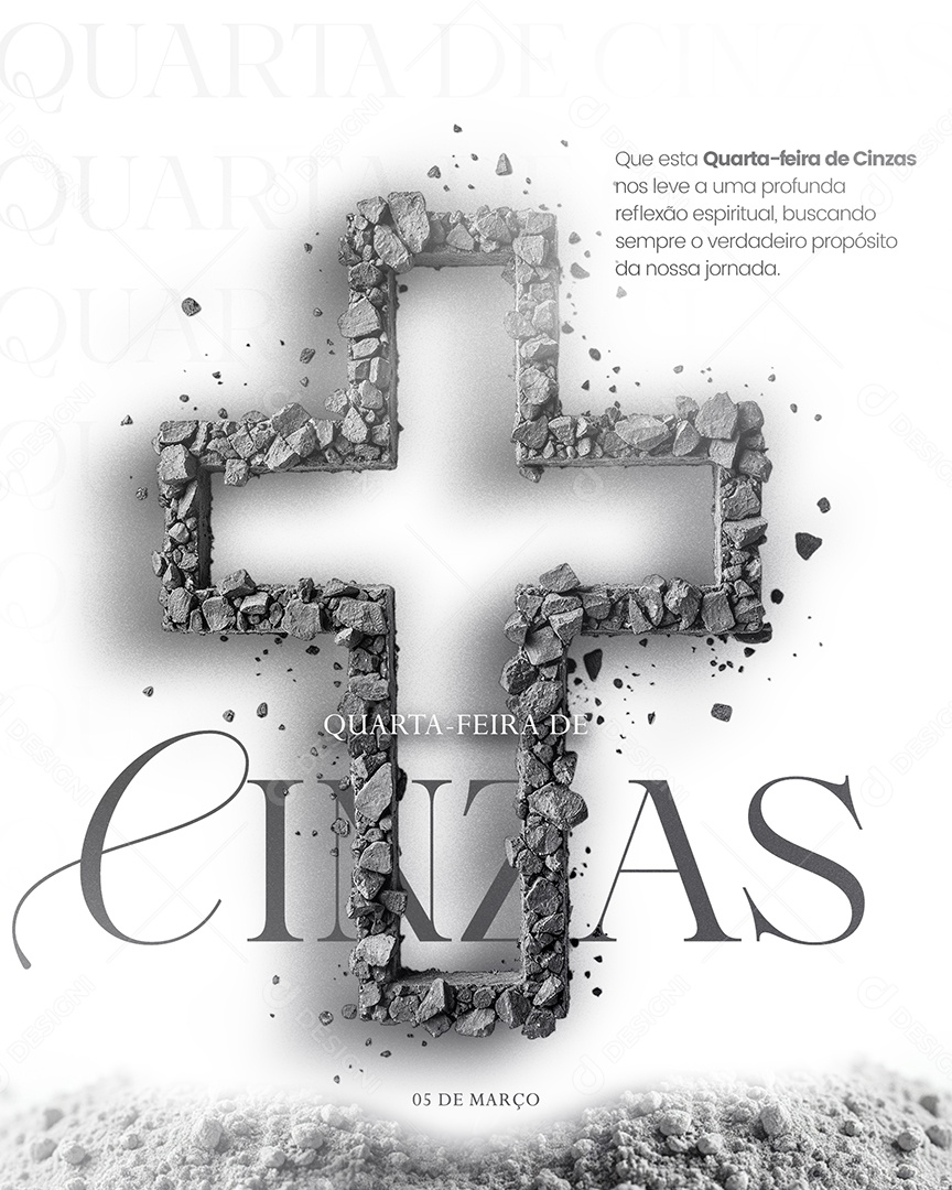 Quarta Feira de Cinzas Social Media PSD Editável