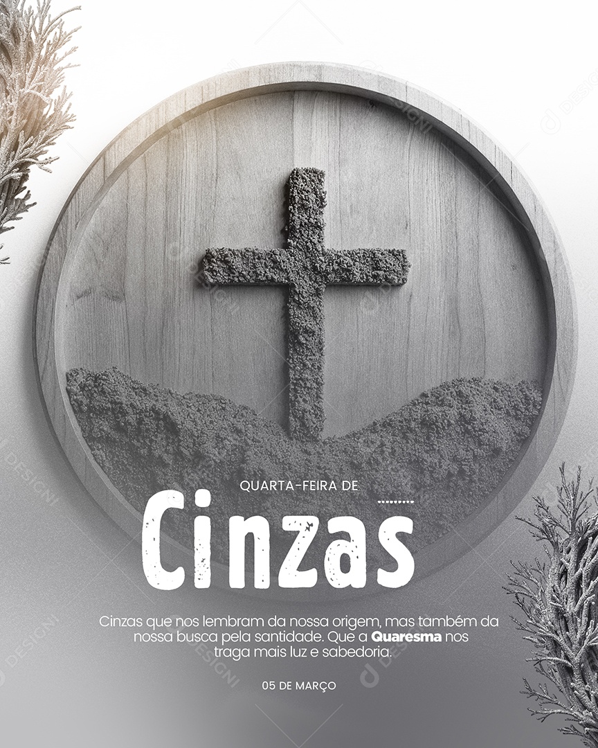 Quarta Feira de Cinzas Social Media PSD Editável