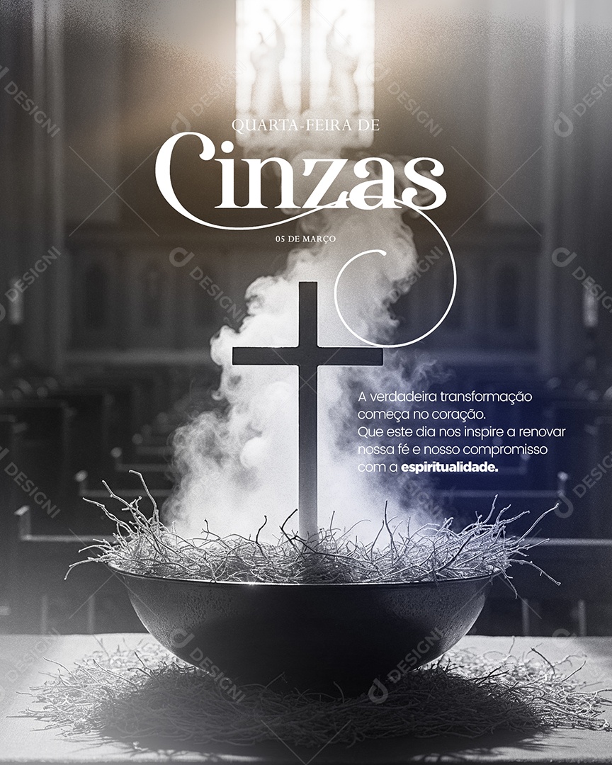 Quarta Feira de Cinzas Social Media PSD Editável