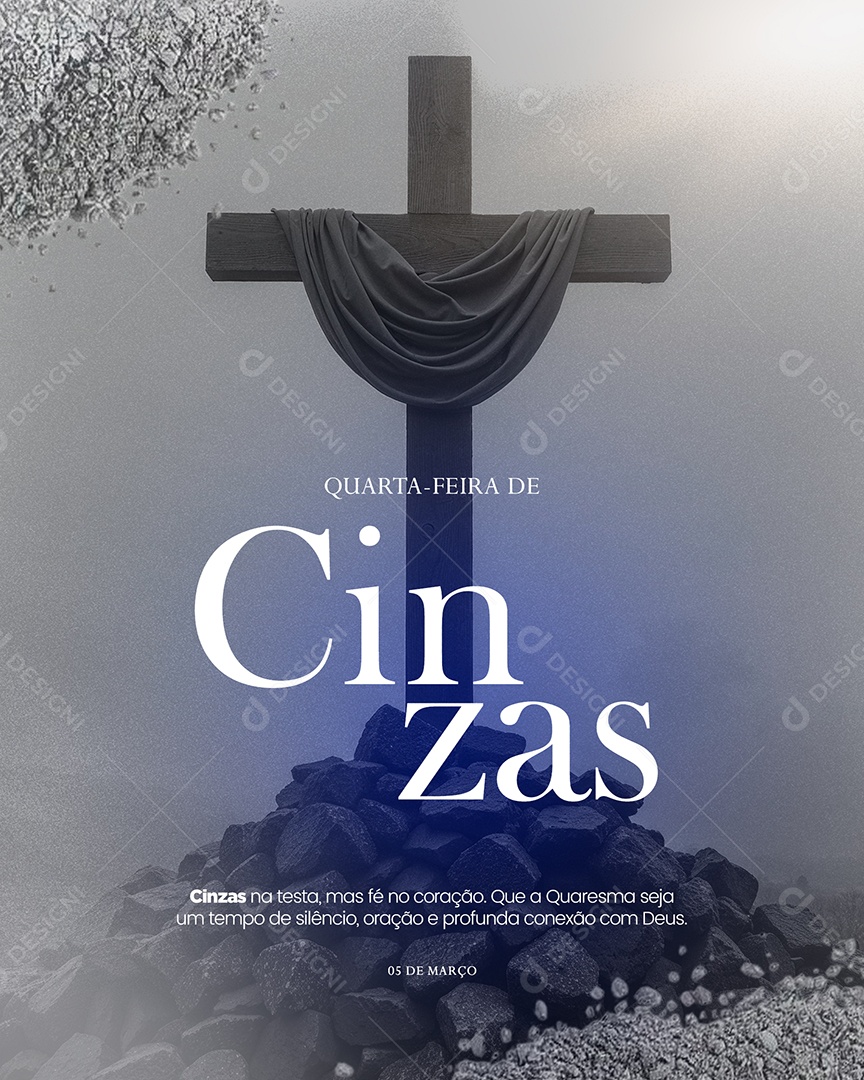 Quarta Feira de Cinzas Social Media PSD Editável
