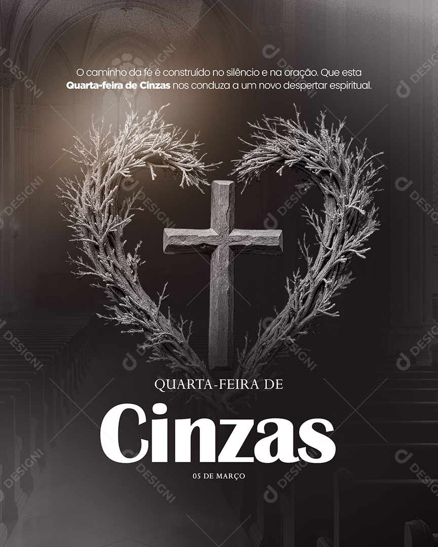 Quarta Feira de Cinzas Social Media PSD Editável