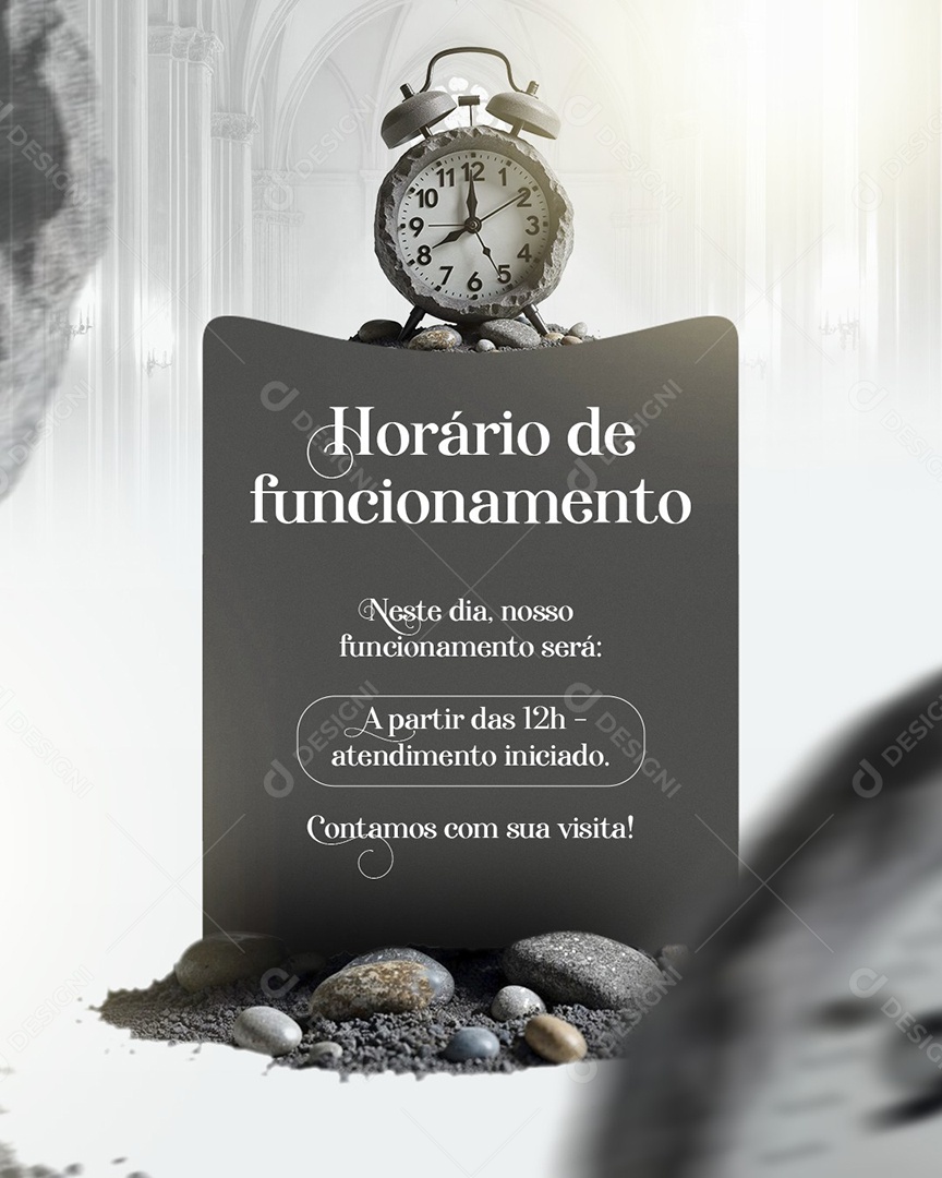 Horário de Funcionamento Quarta-feira de Cinza Social Media PSD Editável