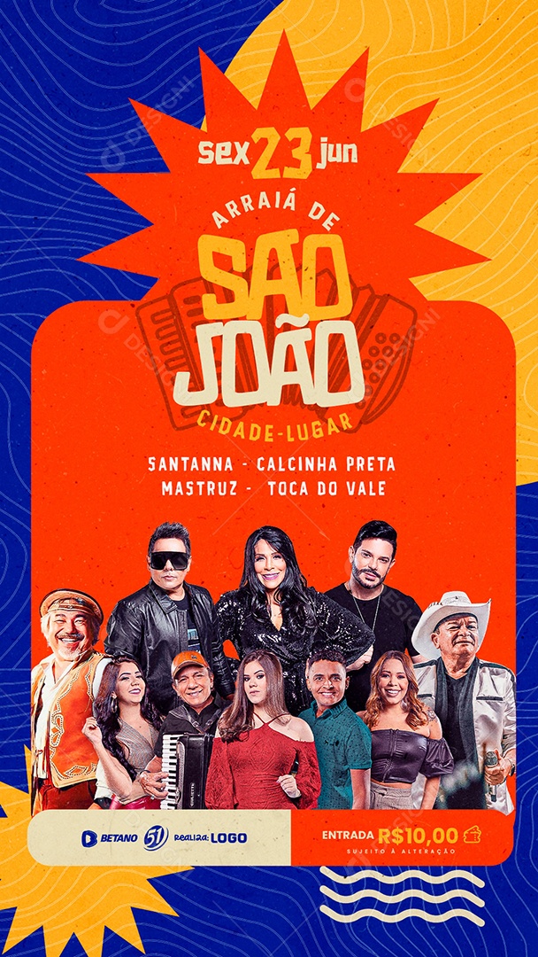 Flyer Story Arraiá de São João Social Media PSD Editável