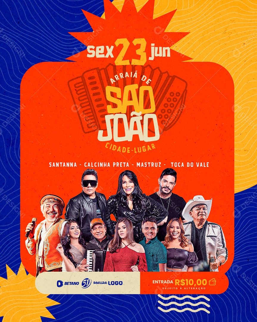 Flyer Arraiá de São João Social Media PSD Editável