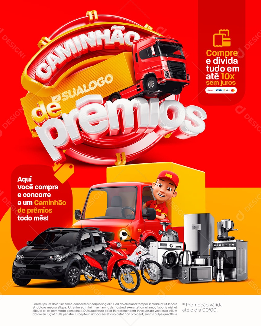 Caminhão de Prêmios Social Media PSD Editável