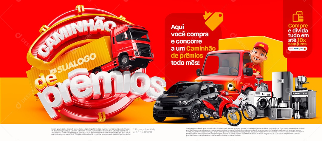 Banner Caminhão de Prêmios Social Media PSD Editável