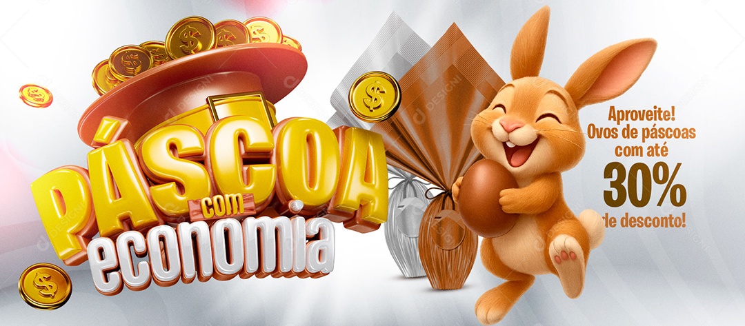 Carrossel Páscoa Com Economia Social Media PSD Editável