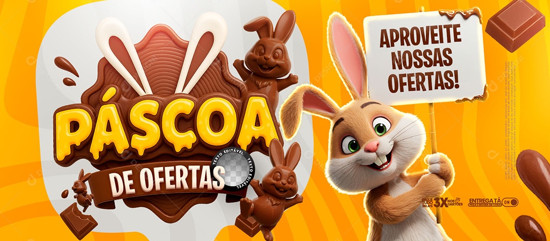 Carrossel Páscoa de Ofertas Social Media PSD Editável