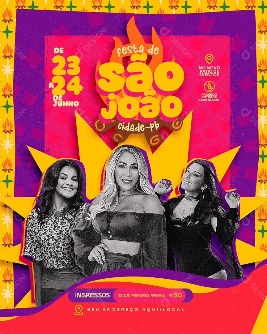 Flyer Festa de São João Social Media PSD Editável