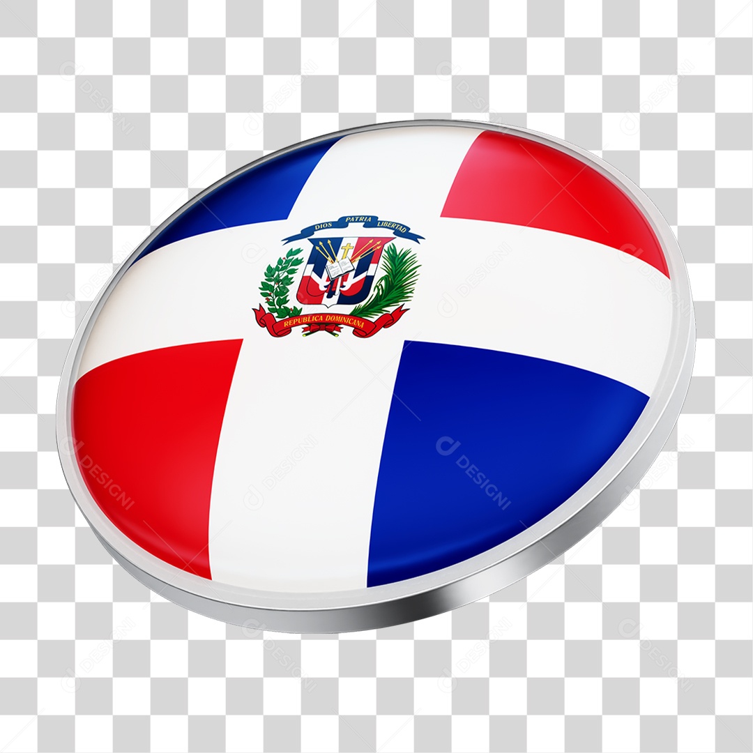Botão com Bandeira da República Dominicana PNG Transparente