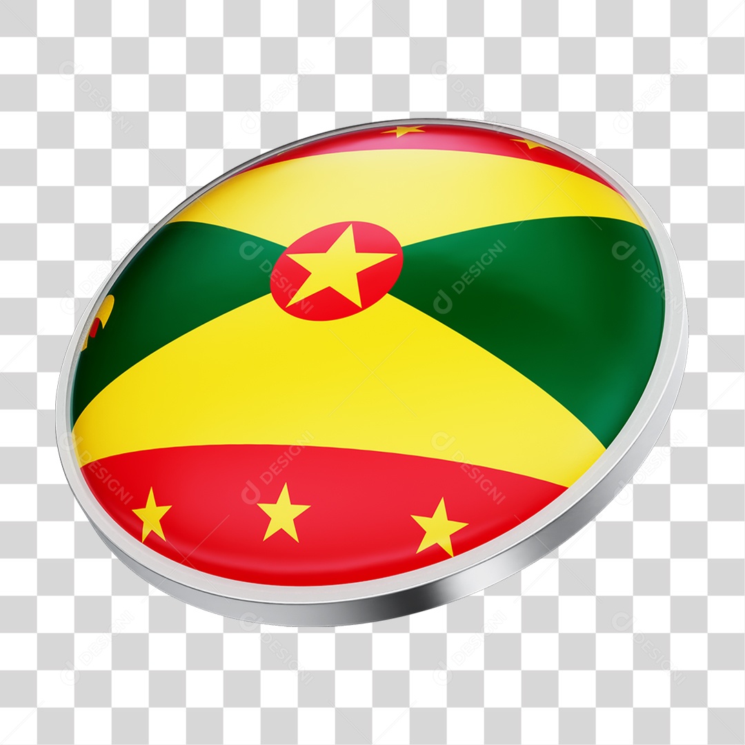 Botão com Bandeira de Granada PNG Transparente