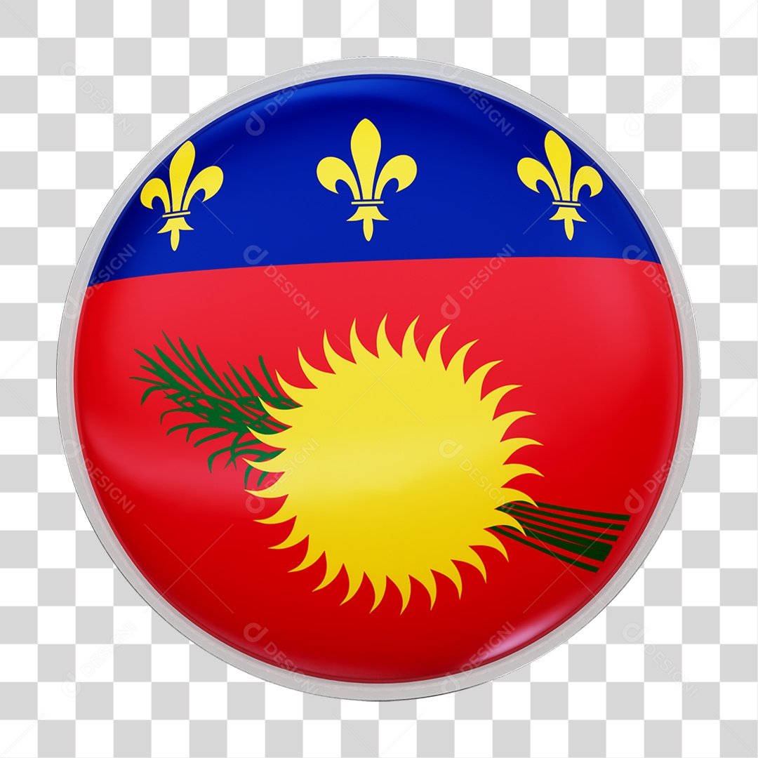 Botão com Bandeira de Guadalupe PNG Transparente