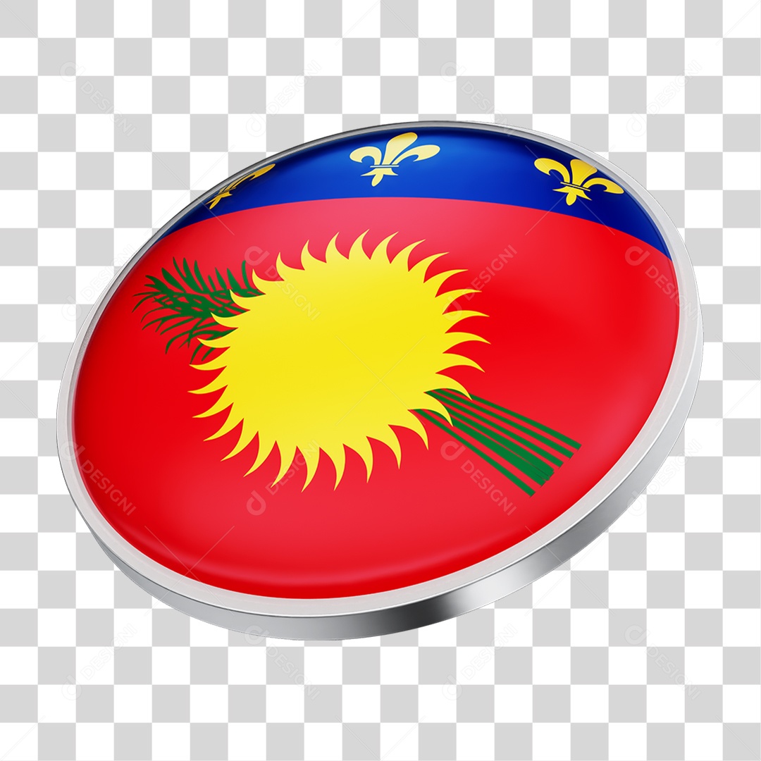 Botão com Bandeira de Guadalupe PNG Transparente