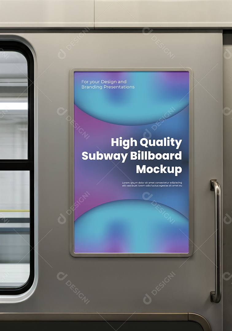 Mockup Anúncio Publicitário Em Metrô PSD Editável