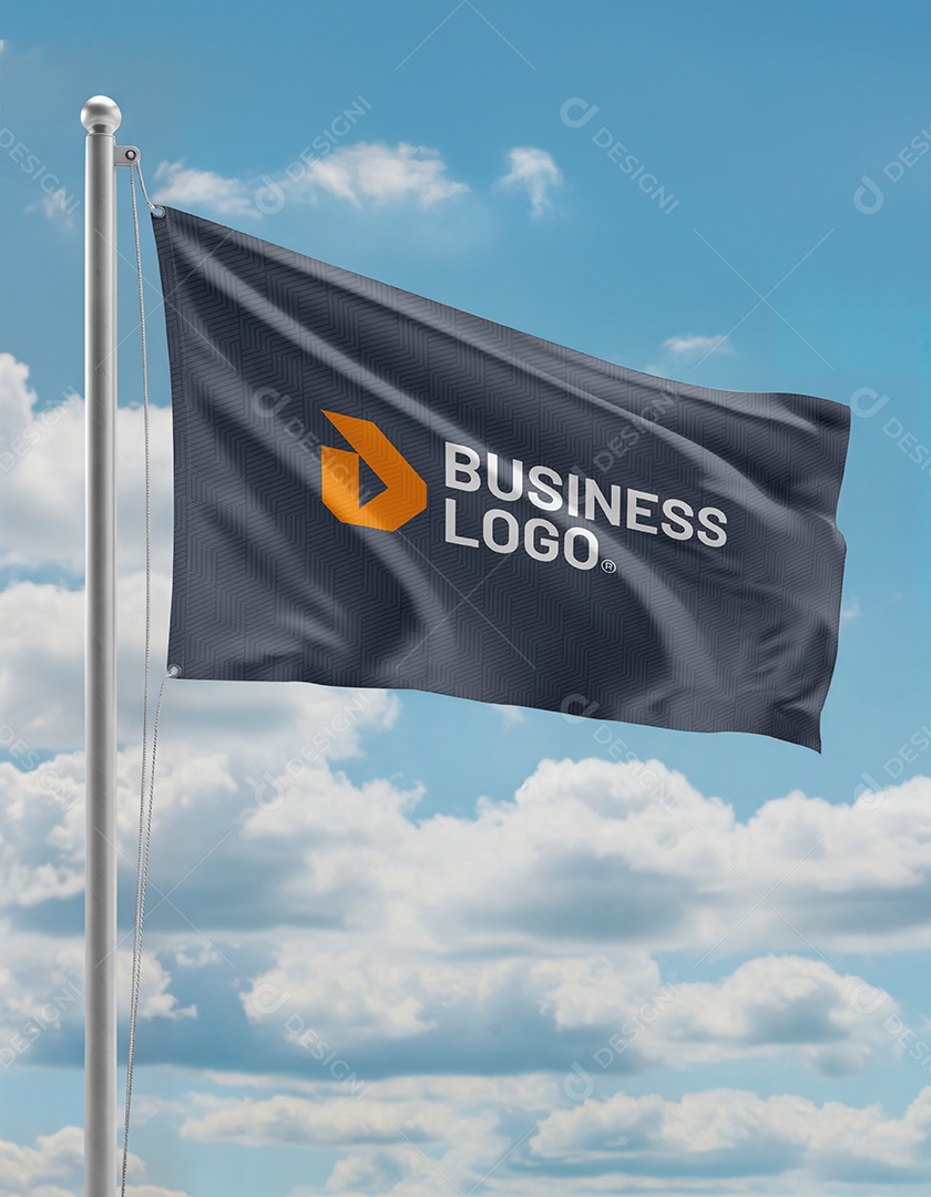 Mockup de Bandeira PSD Editável