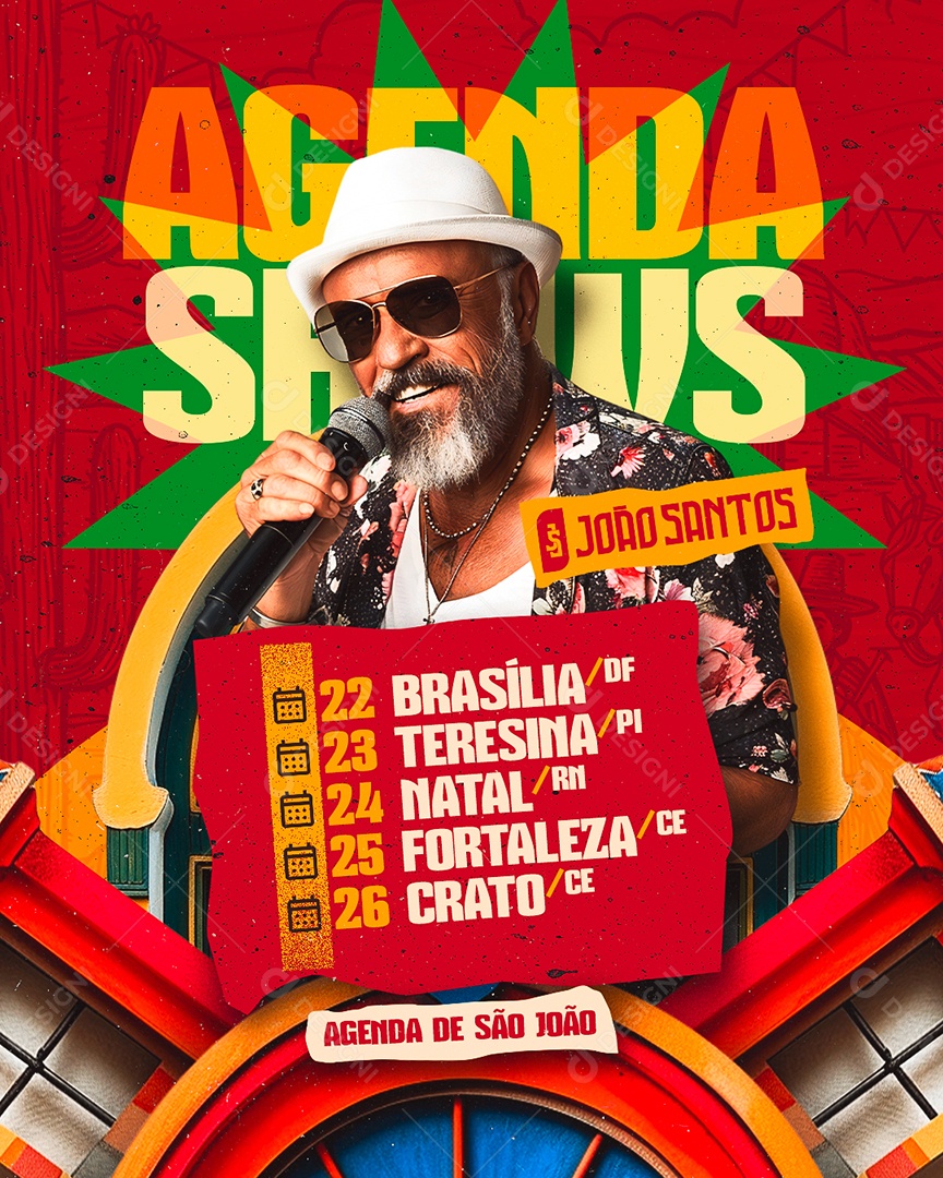 Flyer Agenda de São João Social Media PSD Editável
