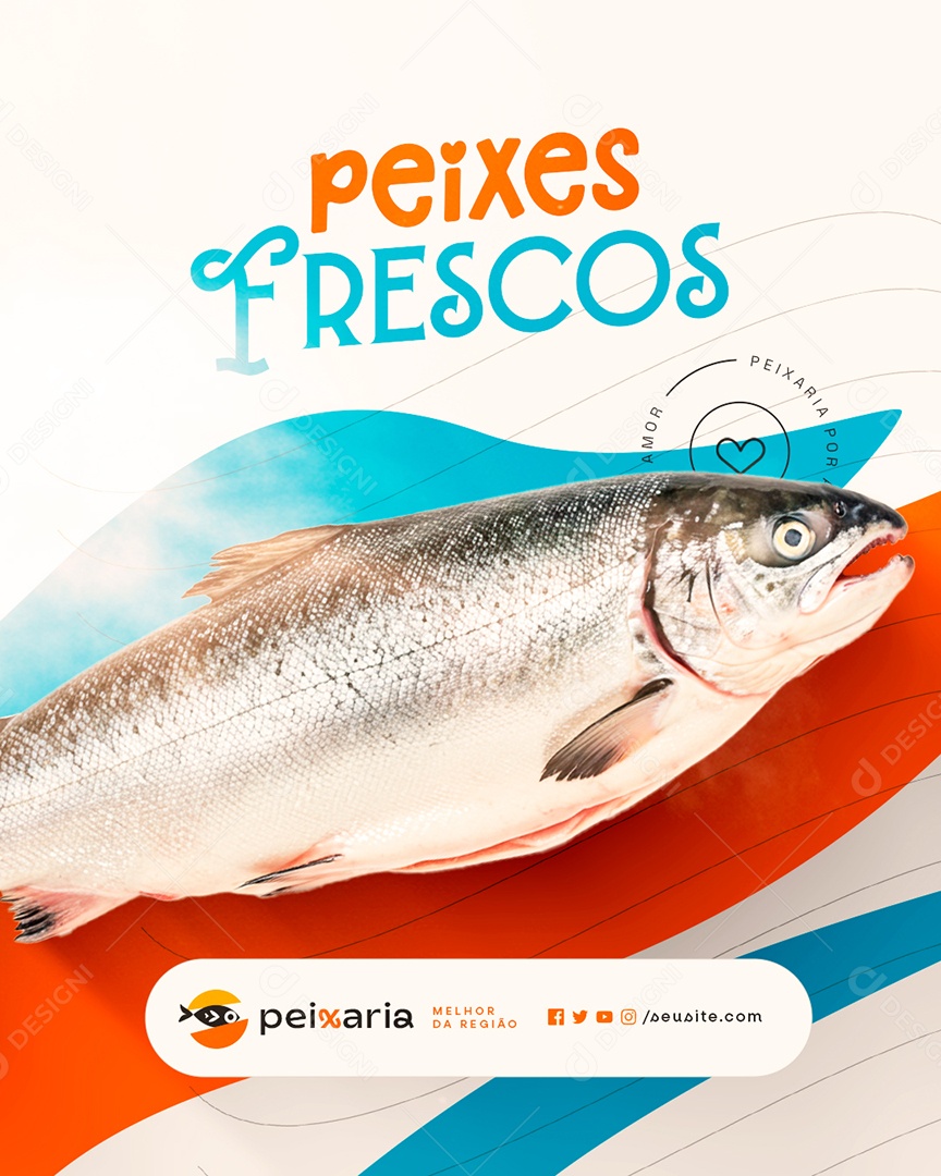 Peixaria Peixes Frescos Social Media PSD Editável