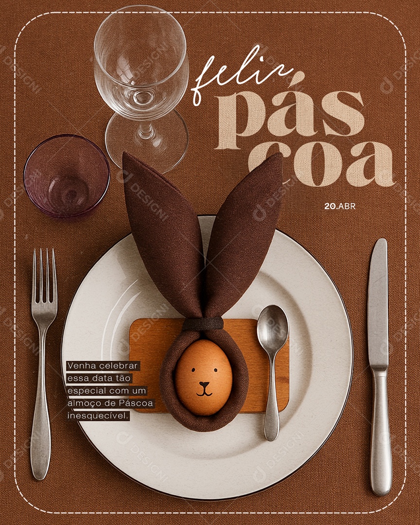 Restaurante Feliz Páscoa 20 de Abril Temos Pratos Especiais Social Media PSD Editável