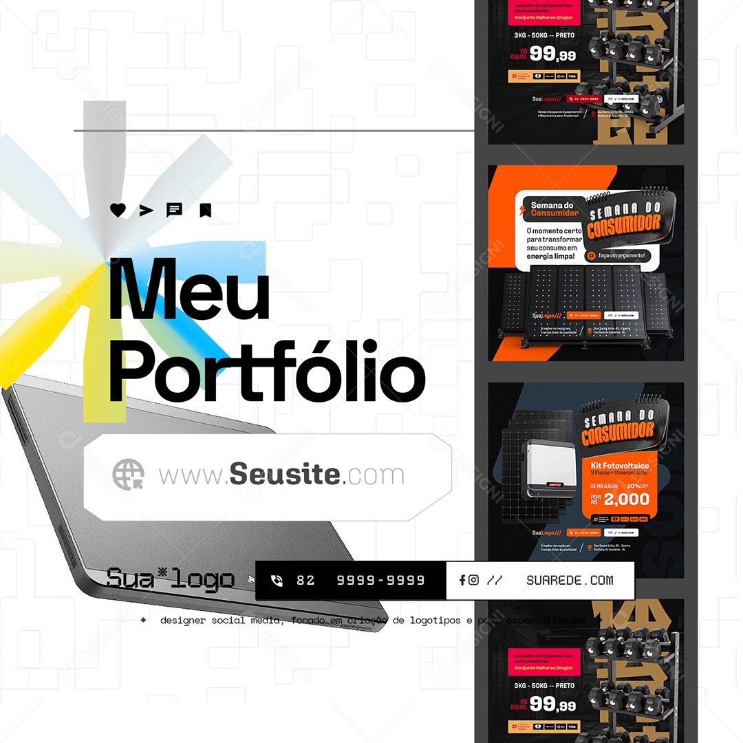 Designer Gráfico Meu Portfólio Social Media PSD Editável